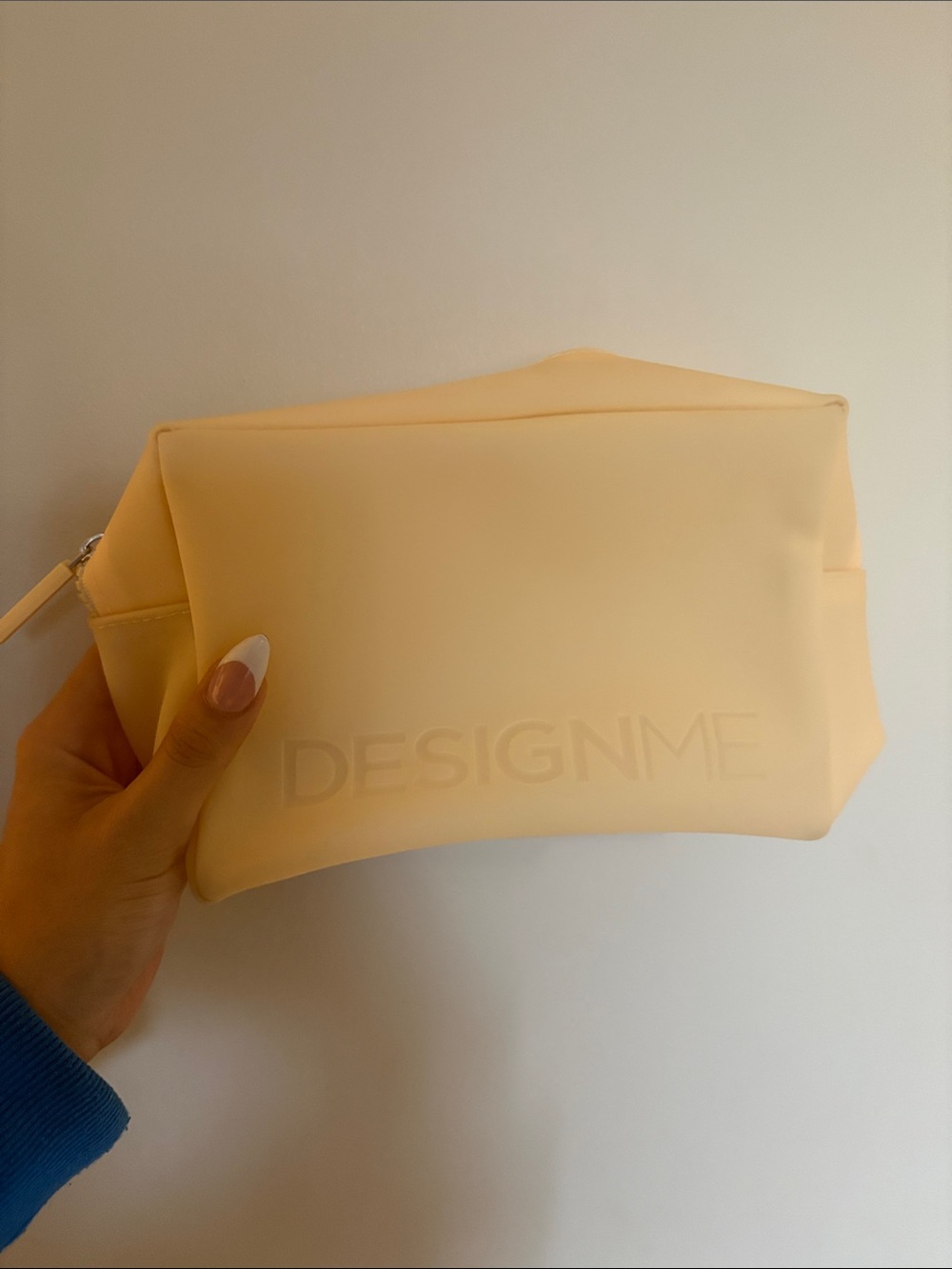 Cream Cosmetic Pouch - Soft Peach Zip Case